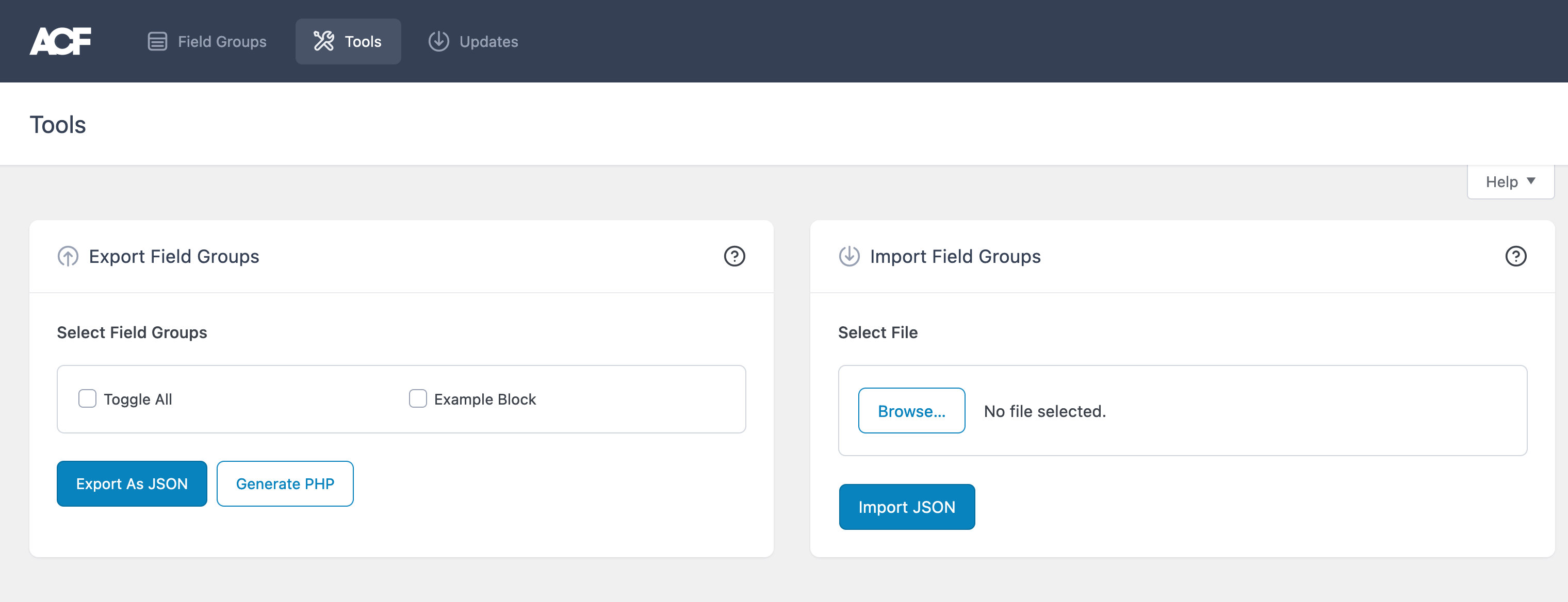 Exporting Block Form