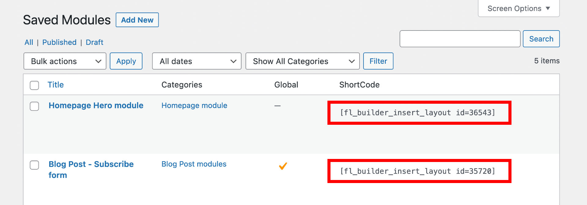 Copy shortcode with one click